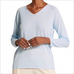Max Mara Light Blue Smirne Sweater Lightweight Cashmere Wool Blend NWT NEW XS